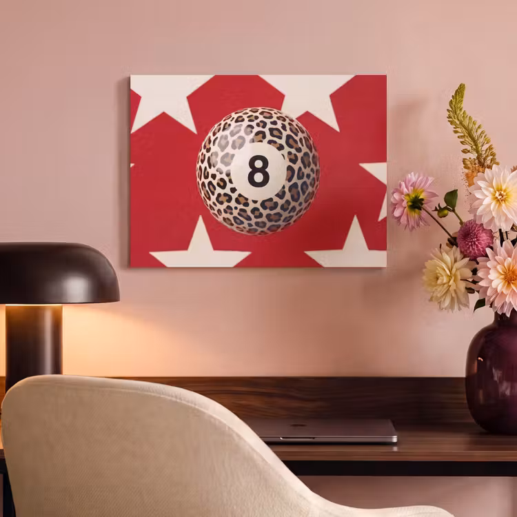 Spel - Dierenprint - Nummer 8 - Modern - Rood PET vilt klein -sfeer3
