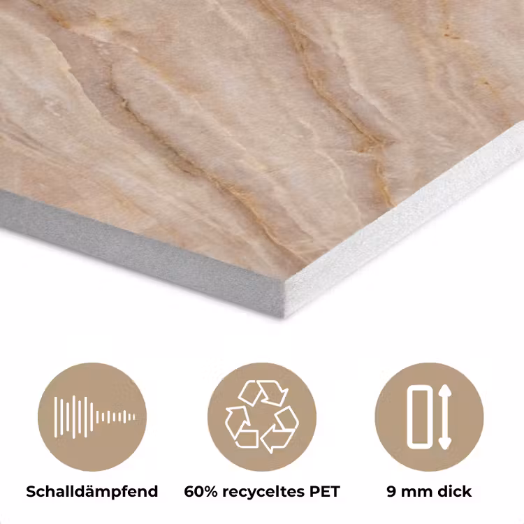 Steen - Ader - Natuur - Modern - Beige PET vilt klein -closeup_DE
