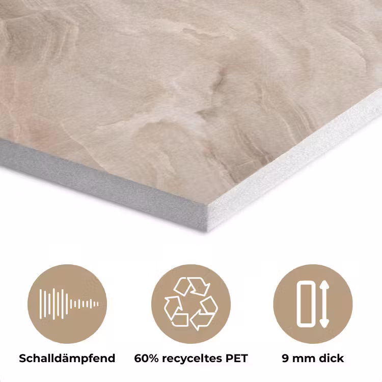 Steen - Golvend - Abstract - Beige PET vilt klein -closeup_DE