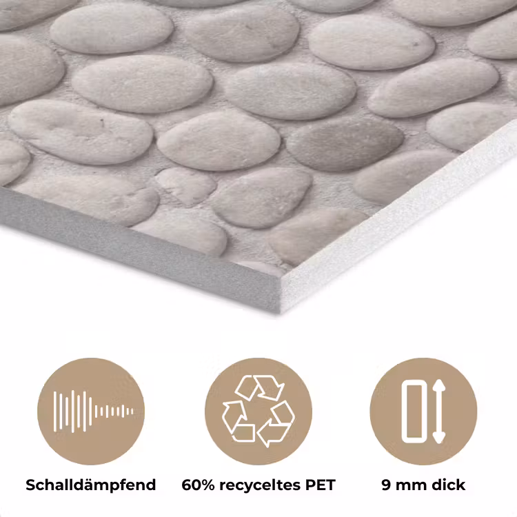 Steen - Kiezel - Natuur - Minimalistisch - Beige PET vilt klein -closeup_DE