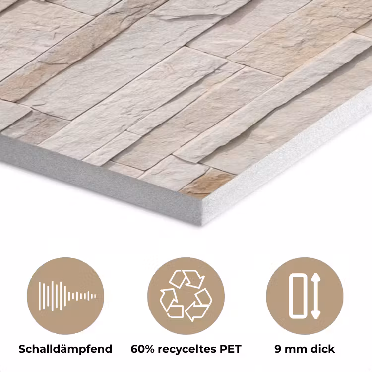Steen - Muur - Textuur - Rustiek - Beige PET vilt klein -closeup_DE