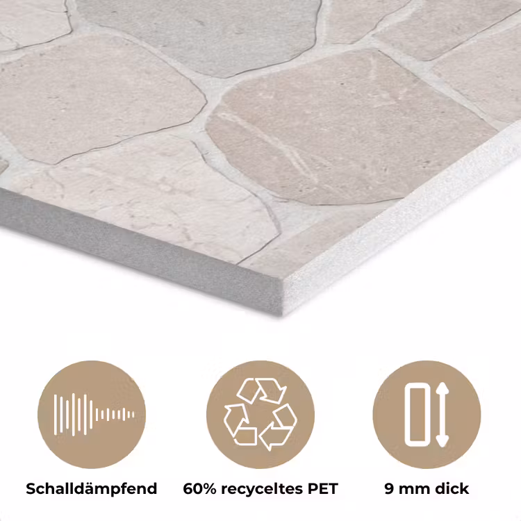 Steen - Patroon - Textuur - Beige PET vilt klein -closeup_DE