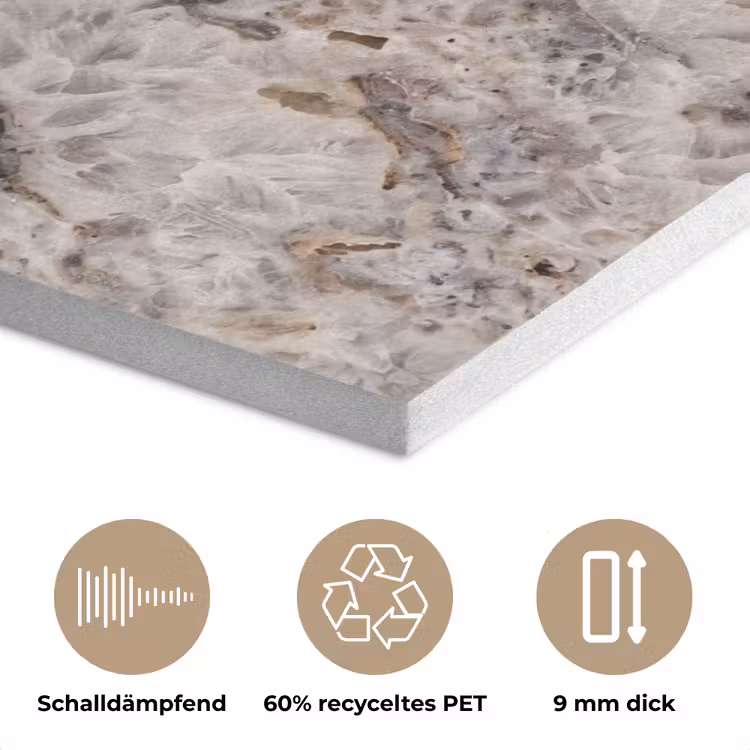 Steen - Textuur - Abstract - Beige - Wit PET vilt klein -closeup_DE