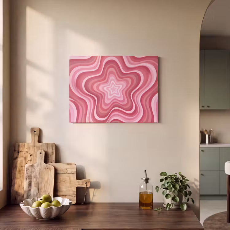 Ster - Golvend - Abstract - Roze PET vilt klein -sfeer2