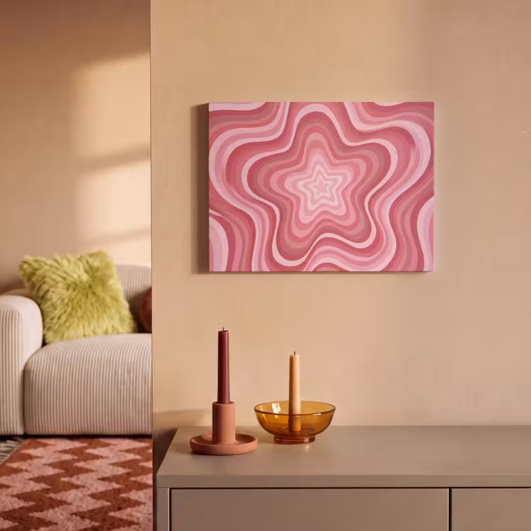 Ster - Golvend - Abstract - Roze PET vilt klein -sfeer1