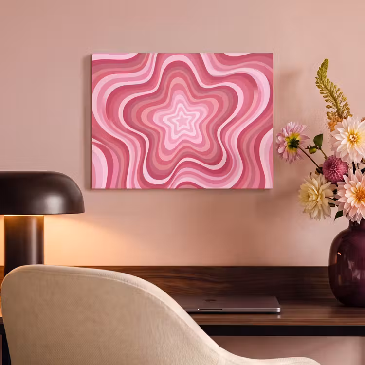 Ster - Golvend - Abstract - Roze PET vilt klein -sfeer3