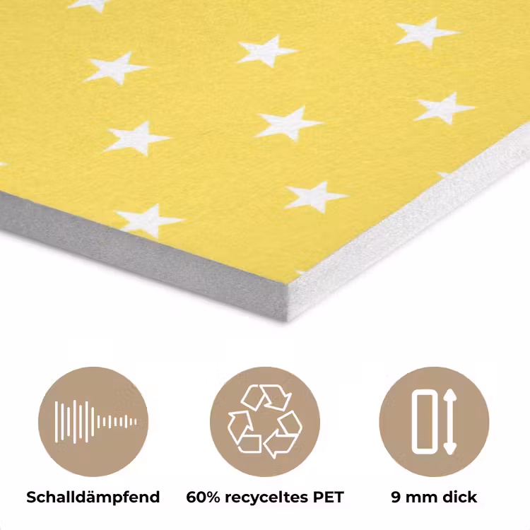 Sterren - Patroon - Minimalistisch - Geel PET vilt klein 837 -closeup_DE