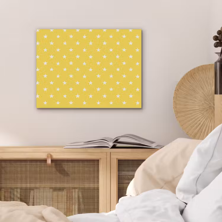 Sterren - Patroon - Minimalistisch - Geel PET vilt klein 837 -sfeer3
