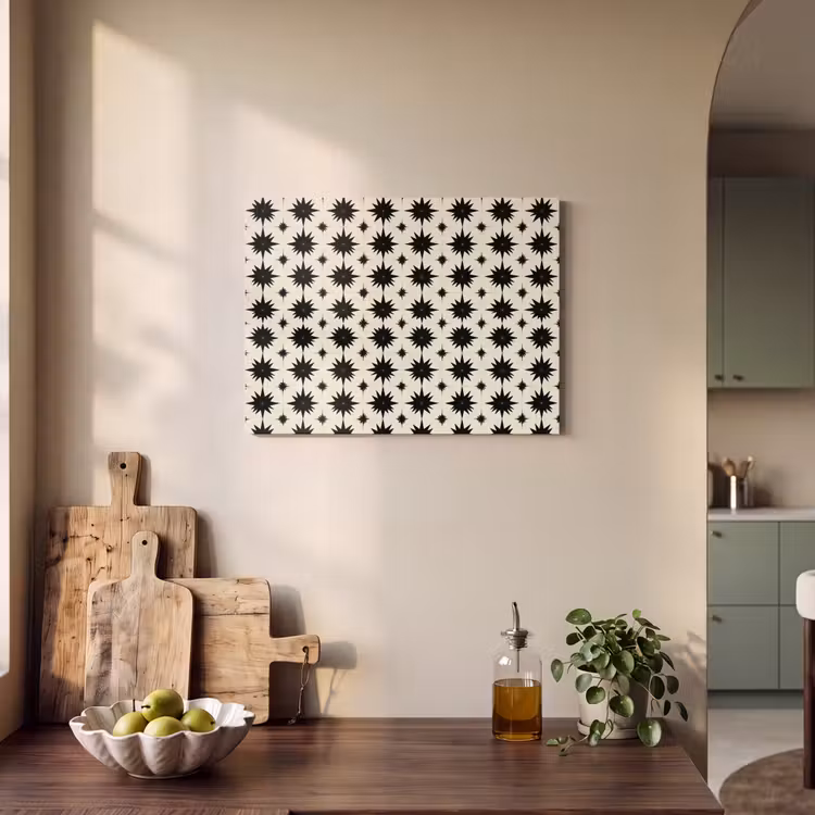 Stervormen - Geometrisch - Zwart PET vilt klein 837 -sfeer2