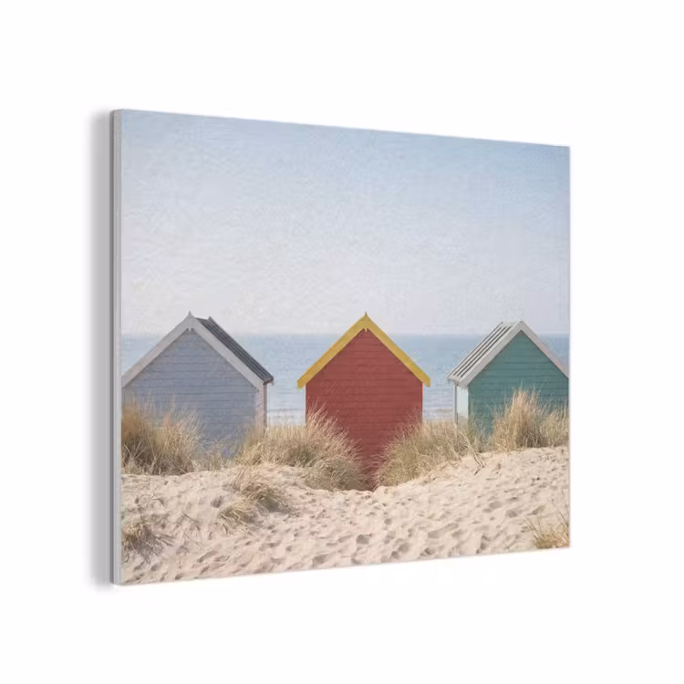 Strand - Huisjes - Kleurrijk - Duinen PET vilt klein -3d