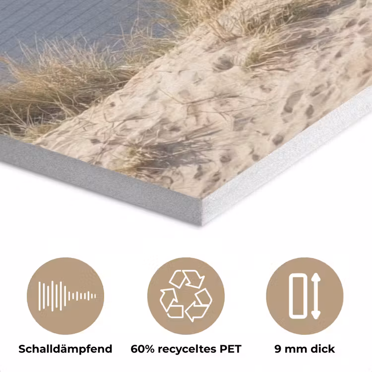 Strand - Huisjes - Kleurrijk - Duinen PET vilt klein -closeup_DE
