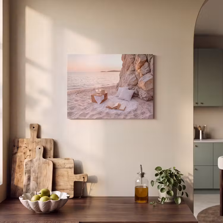 Strand - Picknick - Zonsondergang - Zomer - Natuur PET vilt klein -sfeer2