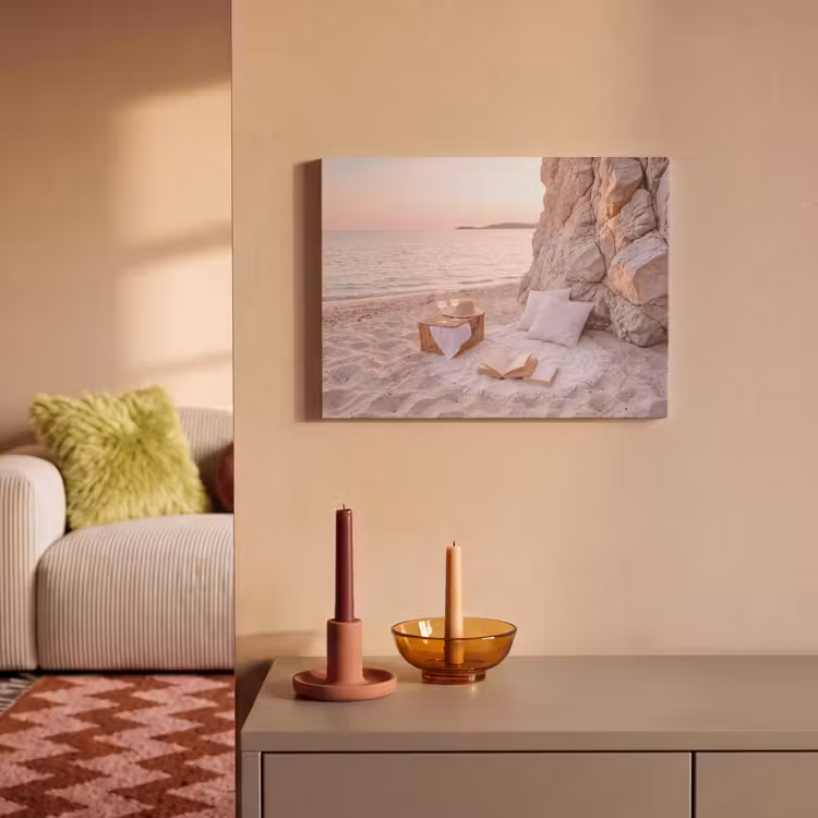 Strand - Picknick - Zonsondergang - Zomer - Natuur PET vilt klein -sfeer1