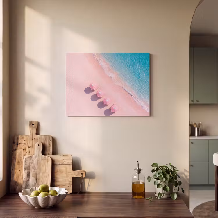 Strand - Roze zand - Zee - Zomer - Natuur PET vilt klein -sfeer2