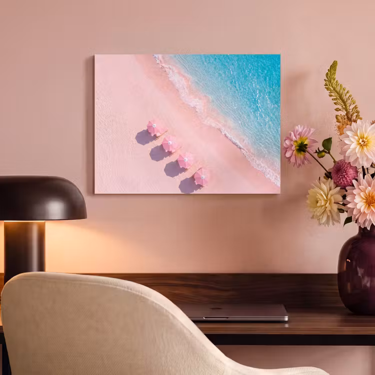 Strand - Roze zand - Zee - Zomer - Natuur PET vilt klein -sfeer3