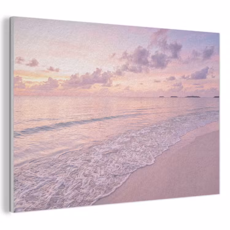 Strand - Zonsondergang - Natuur - Minimalistisch - Roze PET vilt klein -3d