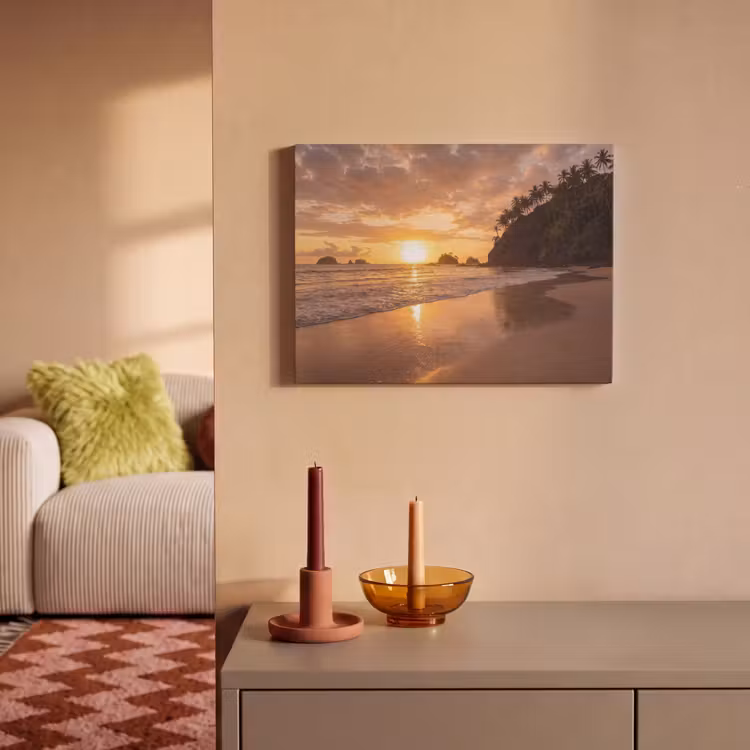 Strand - Zonsondergang - Natuur - Tropisch - Oranje PET vilt klein -sfeer1