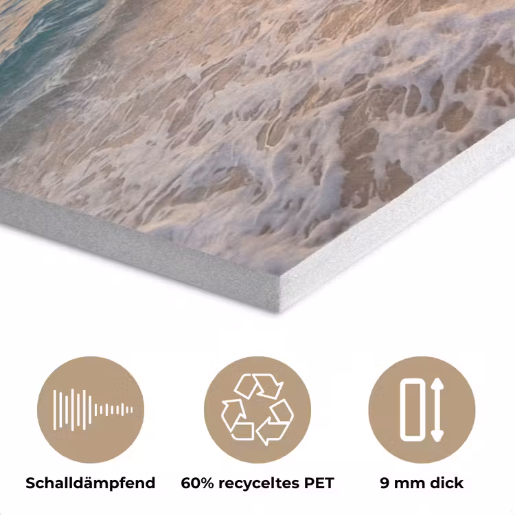 Strand - Zonsondergang - Tropisch - Natuur - Goud PET vilt klein -closeup_DE