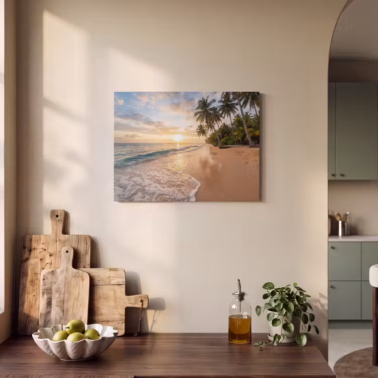 Strand - Zonsondergang - Tropisch - Natuur - Goud PET vilt klein -sfeer2