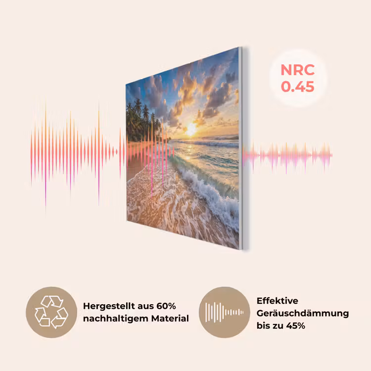 Strand - Zonsondergang - Golven - Natuur - Goud PET vilt klein -USP_DE
