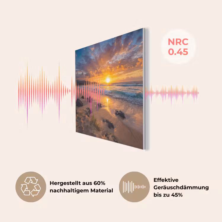 Strand - Zonsondergang - Golven - Natuur - Oranje PET vilt klein -USP_DE