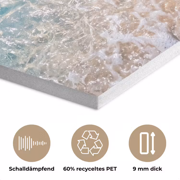 Strand - Water - Natuur - Blauw - Beige PET vilt klein -closeup_DE
