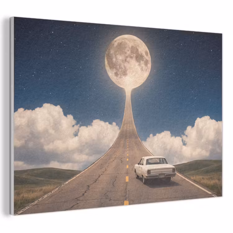 Akustikbild - Straße – Mond – Nacht - Weg - Maan - Nacht PET vilt klein