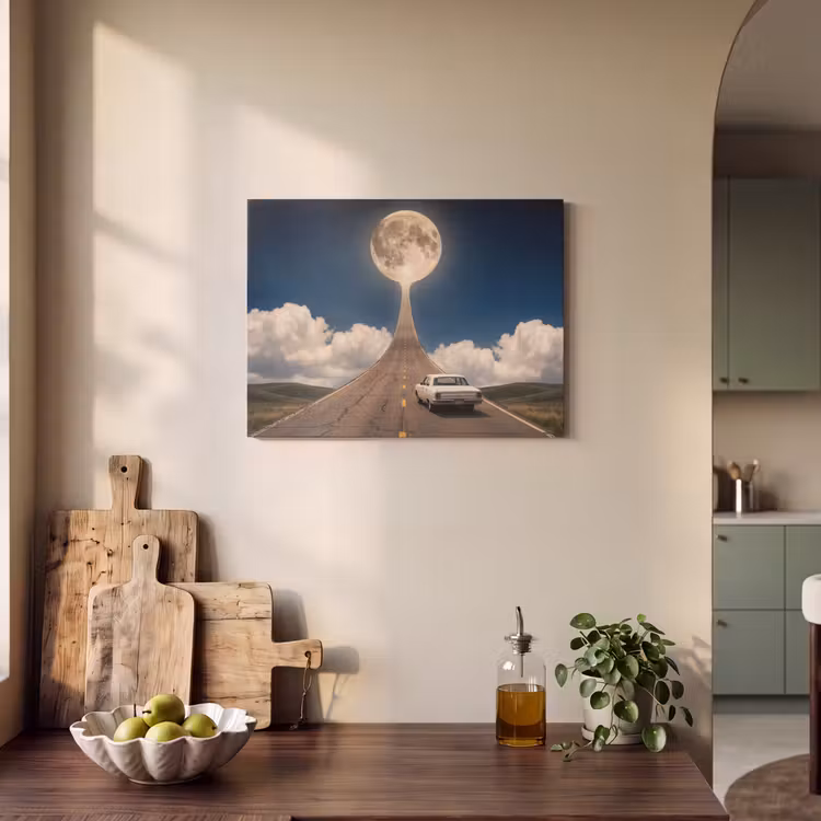 Akustikbild - Straße – Mond – Nacht - Weg - Maan - Nacht PET vilt klein
