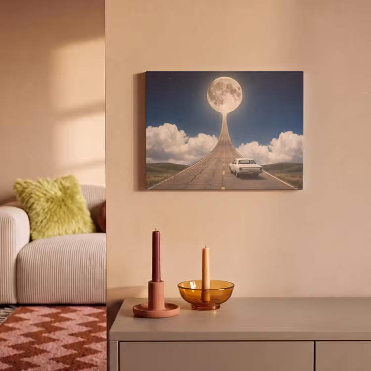 Akustikbild - Straße – Mond – Nacht - Weg - Maan - Nacht PET vilt klein