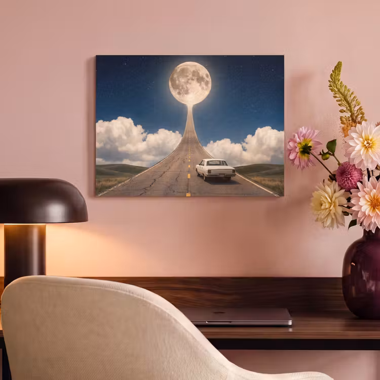 Akustikbild - Straße – Mond – Nacht - Weg - Maan - Nacht PET vilt klein
