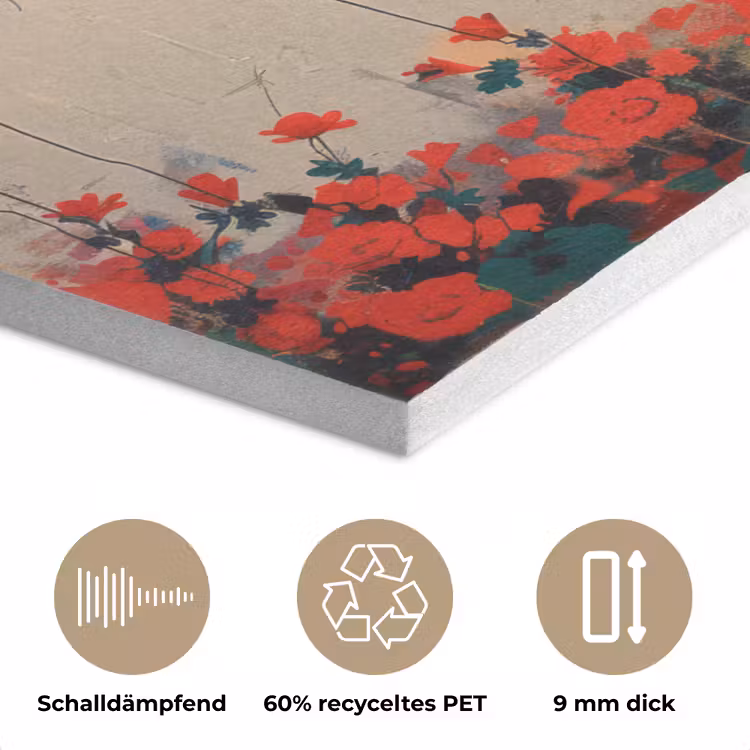 Street art - Man - Bloemen - Rood - Graffiti - Banksy PET vilt klein -closeup_DE