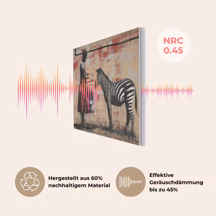 Street art - Zebra - Vrouw - Dieren - Graffiti - Banksy PET vilt klein -USP_DE