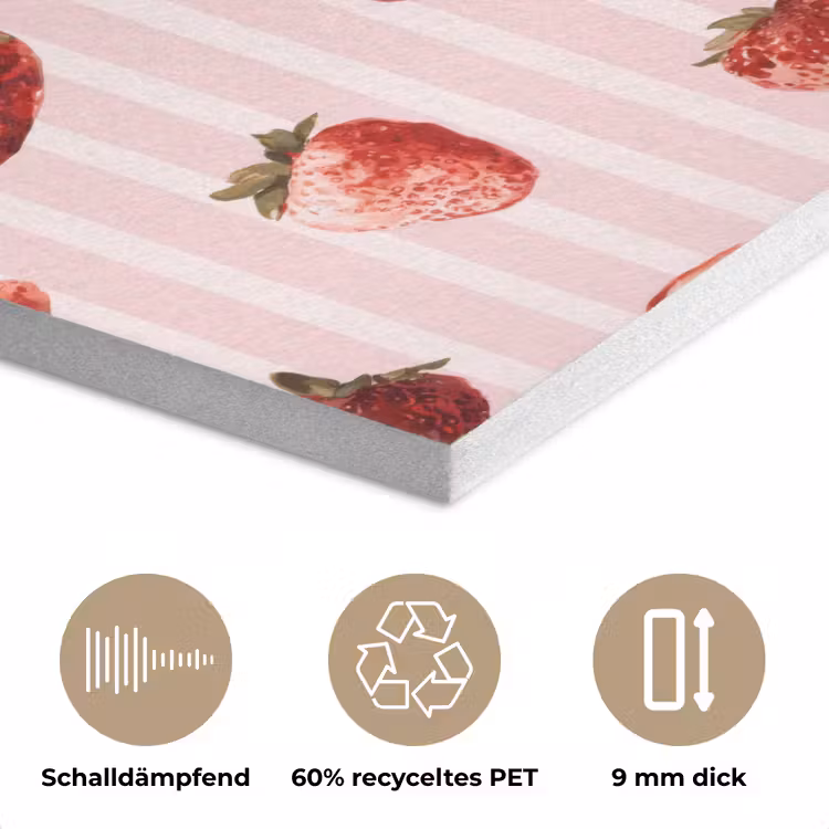 Strepen - Aardbei - Roze PET vilt klein 837 -closeup_DE