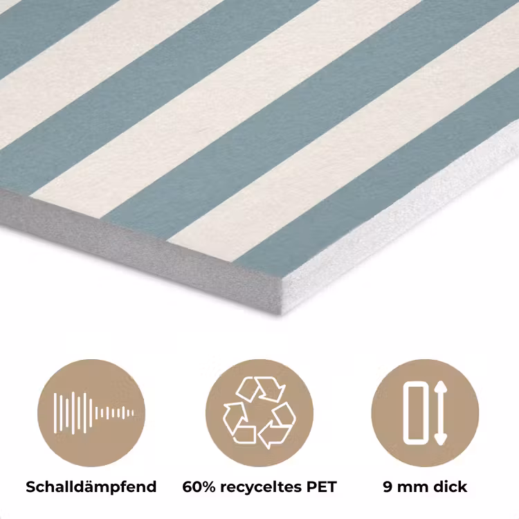 Strepen - Modern - Blauw PET vilt klein 837 -closeup_DE