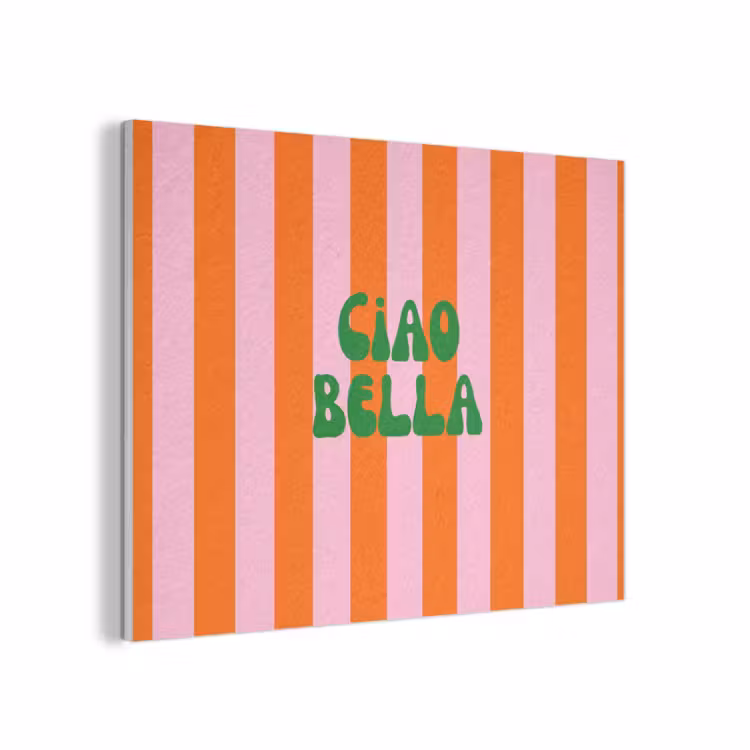 Strepen - Oranje - Verticaal - Ciao bella PET vilt klein -3d