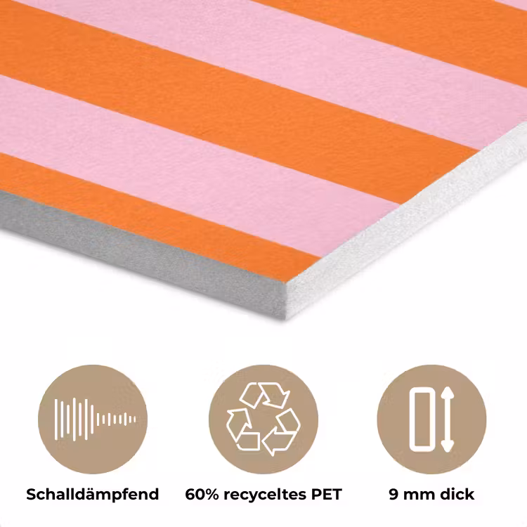 Strepen - Oranje - Verticaal - Ciao bella PET vilt klein -closeup_DE