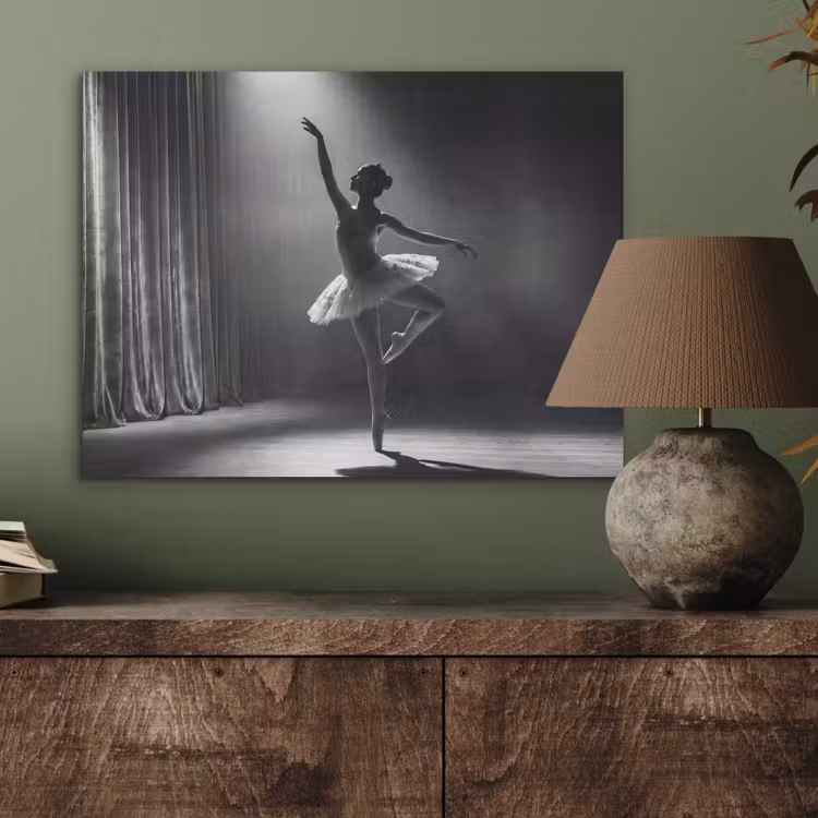 Danser - Podium - Zwart-wit - Kunst - Klassiek PET vilt klein -sfeer2