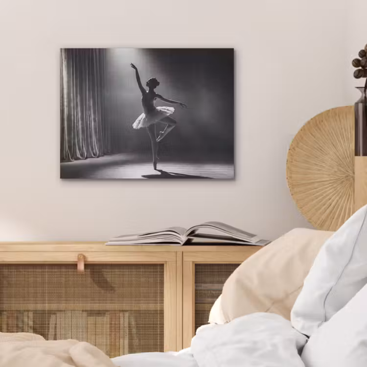 Danser - Podium - Zwart-wit - Kunst - Klassiek PET vilt klein -sfeer3