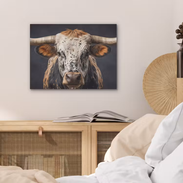 Stier - Kleurrijk - Hoorns PET vilt klein -sfeer3
