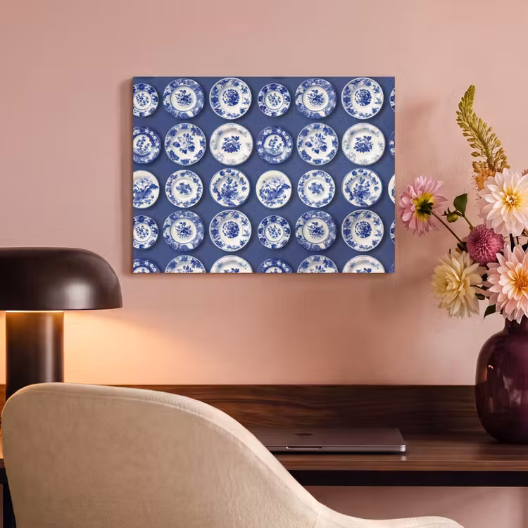 Borden - Floraal - Blauw PET vilt klein 837 -sfeer3