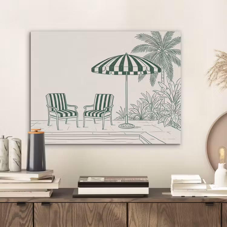 Terras - Illustratie - Groen PET vilt klein -sfeer1