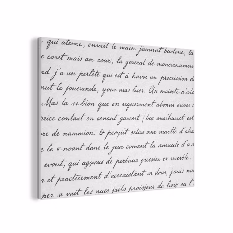 Tekst - Handschrift - Klassiek - ZwartWit PET vilt klein -3d