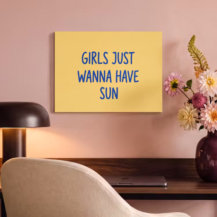 Tekst - Zon - Zomer - Modern - Geel PET vilt klein -sfeer3