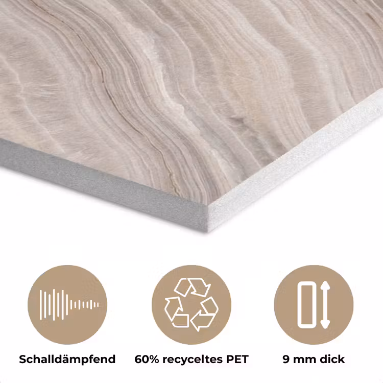 Textuur - Golvend - Abstract - Modern - Beige PET vilt klein -closeup_DE