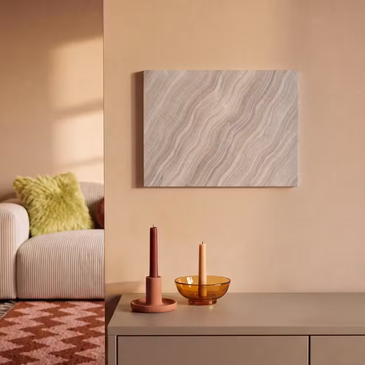 Textuur - Golvend - Abstract - Modern - Beige PET vilt klein -sfeer1