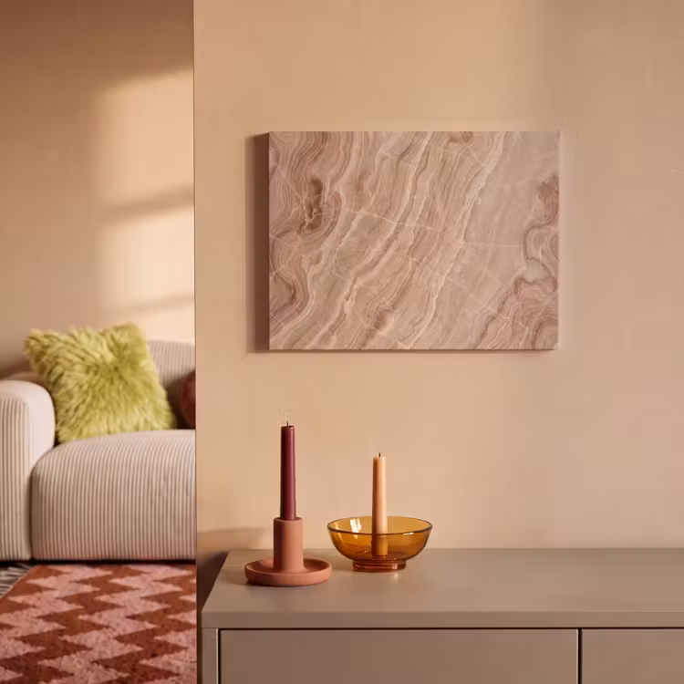 Textuur - Golvend - Abstract - Warm - Bruin PET vilt klein -sfeer1
