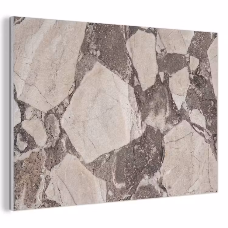 Textuur - Marmer - Abstract - Beige - Bruin PET vilt klein -3d