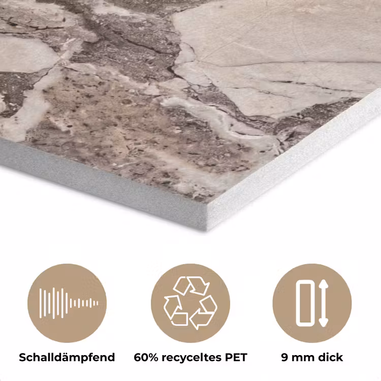 Textuur - Marmer - Abstract - Beige - Bruin PET vilt klein -closeup_DE