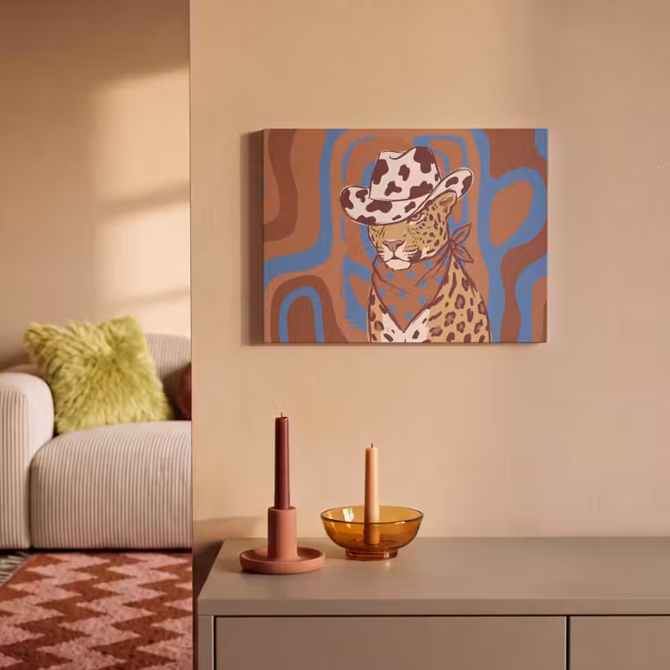 Dieren - Cowboyhoed - Modern - Illustratie - Bruin PET vilt klein -sfeer1