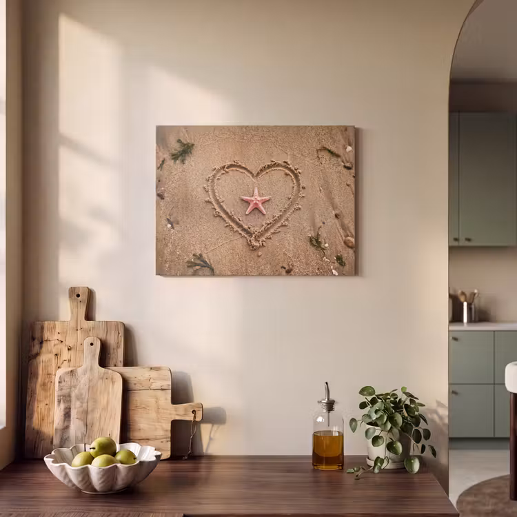 Dieren - Hart - Strand - Zand - Roze PET vilt klein -sfeer2